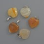 Wisiorek Serce z żółtego agatu, średnica 15×15×6 mm, długość 23 mm