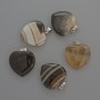 Wisiorek Serce z czarnego agatu, średnica 20×20×6 mm +-, długość 28 mm+-