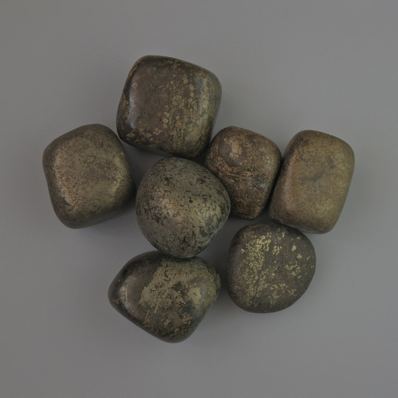 Pamiątkowy kamień naturalny z pirytu galetowego, średnica 22×17 mm (+-), opakowanie 100 g