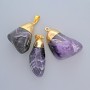 Wisiorek z ametystem, naturalny kamień, średnica 30×18 mm, asortyment, metal w kolorze złotym