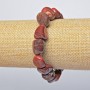 Bransoletka z czerwonej jaspisu – naturalny kamień, fasetowana, średnica 12×14 mm, długość 18 cm (rozciągliwa)