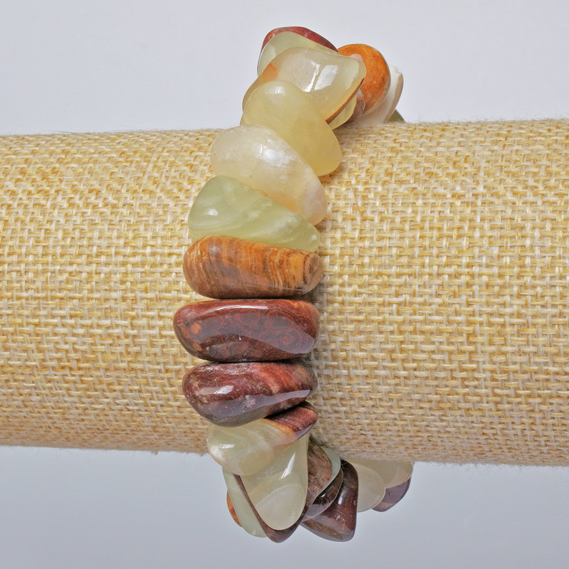 Bransoletka z naturalnego onyksu fasetowana, średnica 15×9 mm, długość 18 cm, elastyczna