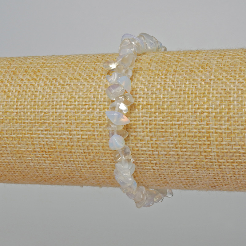 Bransoletka z drobinkami kamienia księżycowego, średnica 7×4 mm, długość 18 cm, elastyczna