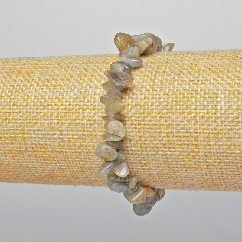 Bransoletka z labradorytu, naturalne fragmenty kamienia, średnica 7×4 mm, długość 18 cm, elastyczna