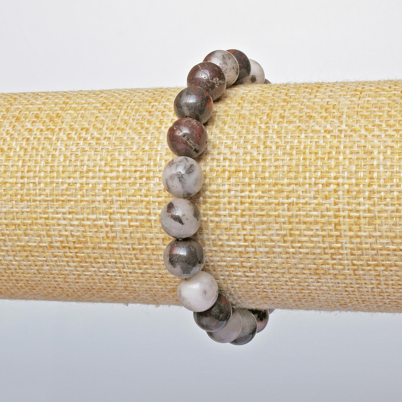 Bransoletka z jaspisu – gładkie kule, średnica 8,5 mm, długość 18 cm, elastyczna