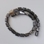 Koraliki z czarnego agatu cylindryczne, 10×14 mm, długość 39 cm na żyłce