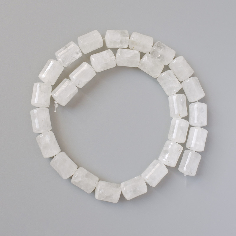 Koraliki z kryształu górskiego, naturalny kamień, cylindryczne 10×14 mm, długość 38 cm na żyłce