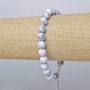 Bransoletka z howlit syntetycznego – gładkie kuleczki, średnica 8 mm, długość 19–24 cm, srebrne zapięcie