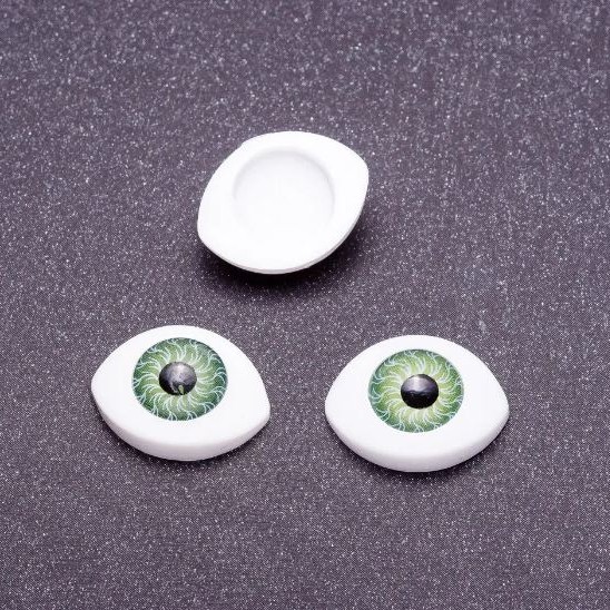 Okucia «Żywe oczy» para zielonych źrenic, średnica 8 mm, 16×12 mm