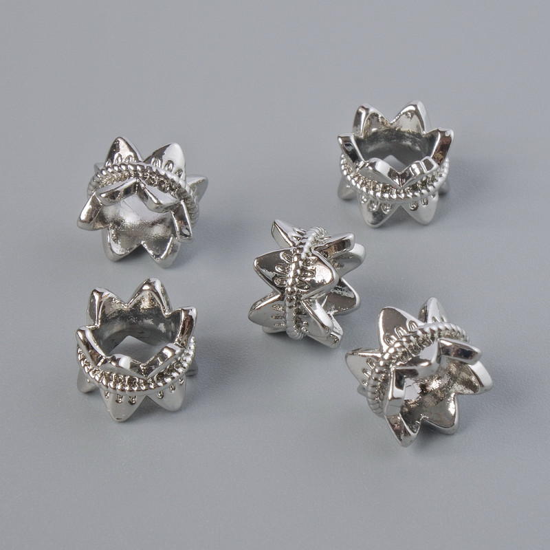 Koralik-wkładka, rozmiar 5,5×7 mm, otwór 4 mm, kolor metalu: srebrzysty, 1 szt.