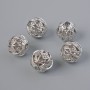 Wstawka koralikowa, średnica 8 mm, otwór 2 mm, kolor metalu: srebrny, 1 szt.