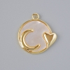 Wisiorek „Księżyc” z masy perłowej, złoty kolor metalu, średnica 18×17 mm
