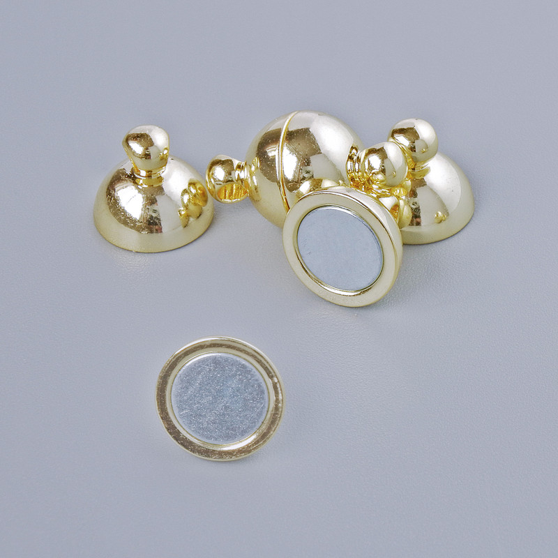 Zapięcie magnetyczne do biżuterii, średnica 14×8 mm, kolor złoty metalu