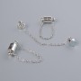 Zapięcie magnetyczne, średnica 13×6 mm, srebrny kolor metalu, z łańcuszkiem, długość 5 cm