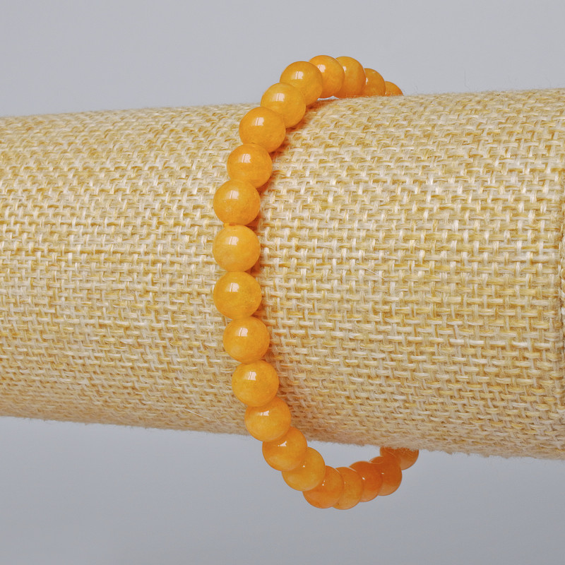 Bransoletka z cytryną – gładkie kuleczki, średnica 6,5 mm, długość 18 cm, elastyczna