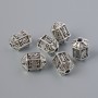 Okucia jubilerskie – koralik-wstawka, średnica 10×7 mm, otwór 1,7 mm, srebrny kolor metalu, 6 szt.