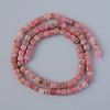 Koraliki z rodonitu, naturalny kamień, fasetowane kostki, średnica 4 mm, długość 39 cm, na nici