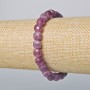 Bransoletka z turmalinu rubelit, naturalny kamień, fasetowane kostki o średnicy 7 mm, długość 18 cm, elastyczna