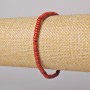 Bransoletka z czerwonego jaspisu, naturalny kamień, gładkie rondelki, średnica 4×2 mm, długość 18 cm (rozciągliwa)