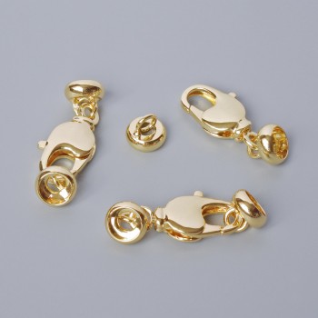 Zapięcie karabinkowe, średnica 13,5×7 mm, długość 2,5 cm, złoty kolor metalu, 1 szt.