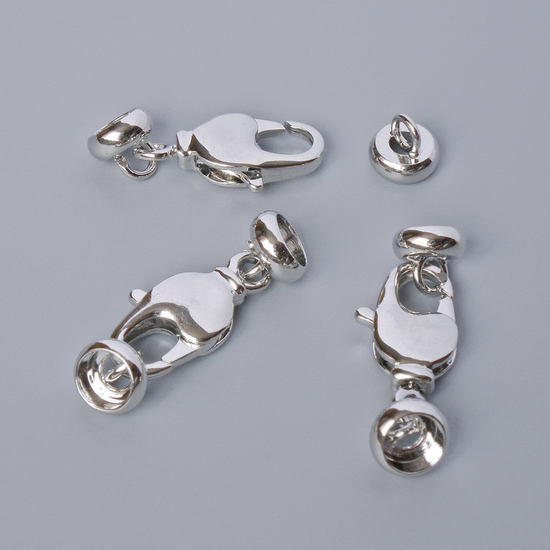 Zapięcie karabińczyk, średnica 13,5×7 mm, długość 2,5 cm, kolor metalu: srebrny, 1 szt.