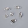 Zapięcie magnetyczne do biżuterii, średnica 12×6 mm, kolor metalu: srebrny, 1 szt.