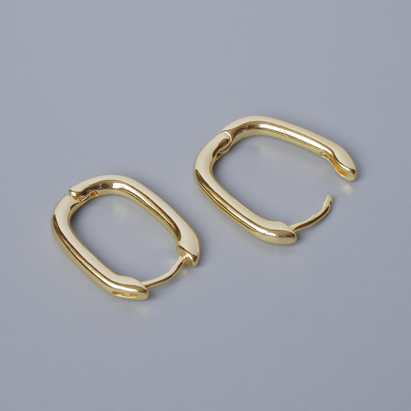 Haczyki Congo do kolczyków, kolor złoty metalu, 18×14×2 mm, para