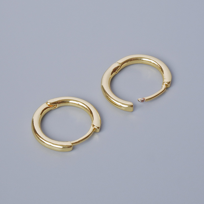 Sztyfty kongijskie do kolczyków, w kolorze złotego metalu, 14,5×16×2 mm, para
