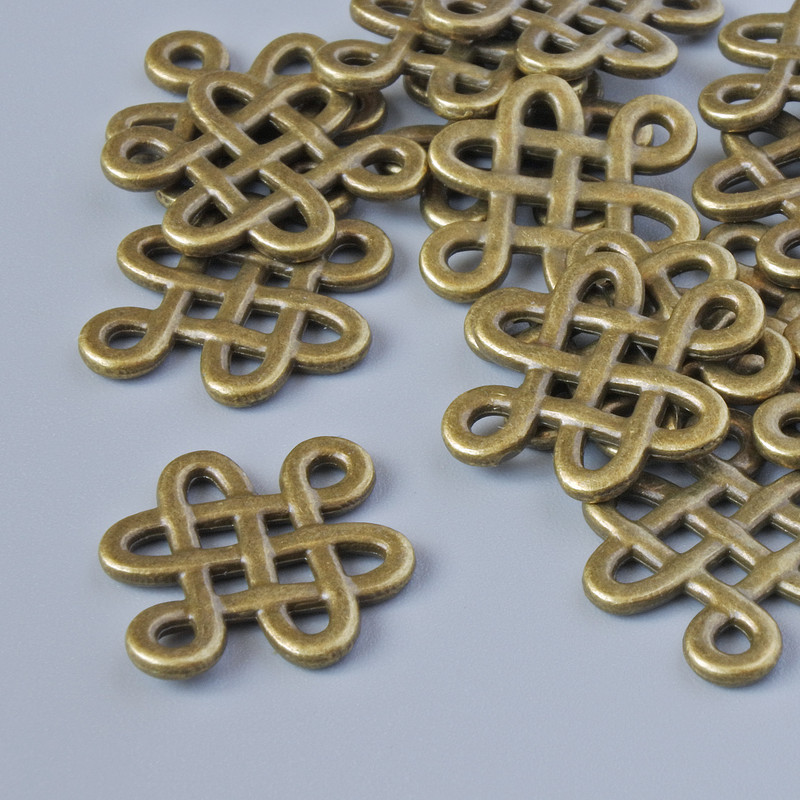 Zawieszka do biżuterii, średnica 17×14 mm, średnica otworu 1,6 mm, opakowanie 18 szt. +/-, kolor metalu: brązowy