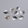 Zawieszka akcesoryjna «Yin Yang», średnica 15,5×12 mm, średnica otworu 2,4 mm, opakowanie: 8 szt. ± srebrzysty kolor metalu