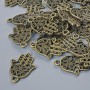 Zawieszka jubilerska 'Hamsa', średnica 21×15 mm, otwór 1,7 mm, wykończenie 24 szt. ± kolor metalu brązowy