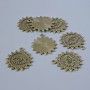 Wisiorek „Słońce”, w brązowym odcieniu metalu, średnica 21,5×19 mm, średnica otworu 1,6 mm, zestaw 7 szt. ±