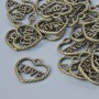 Zawieszka jubilerska w kształcie serca, rozmiar 13,5×14,5 mm, średnica otworu 1,9 mm, opakowanie 28 szt. ±, kolor metalu: brązowy