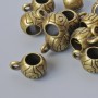 Furnitura jubilerska – uchwyt bailowy, średnica 6,5×8 mm, średnica otworu 1,6 mm, grubość 4,5 mm, długość 11 mm, opakowanie 15 szt. ± kolor metalu brązowy