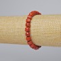 Bransoletka z czerwonej jaspisu, naturalny kamień, fasetowany kubik, średnica 7 mm, długość 18 cm (elastyczna)