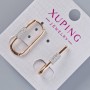 Kolczyki Xuping z białymi kryształami, średnica 24 x 3,5 mm, pozłacane 18K