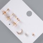 Kolczyki sztyfty Xuping (zestaw 3 par) z białymi cyrkoniami, średnica 9×2,5 mm, 4 mm, 3 mm, pozłacane 18K