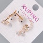 Kolczyki sztyfty «Księżyc i Gwiazda» Xuping z białymi kryształami, średnica 11×8 mm, długość 22 mm ±, pozłacane 18K