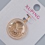 Wisiorek „Zegarek” Xuping z białymi kryształami, średnica 22×20 mm, długość 27,5 mm, pozłacanie 18K