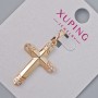 Wisiorek „Krzyż” Xuping z białymi cyrkonami, średnica 26,5 × 17 × 5 mm, długość 31 mm, złocenie 18K