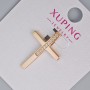 Wisiorek „Krzyż” Xuping z białymi cyrkoniami, średnica 25×17 mm — pozłacanie 18K