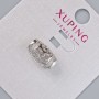 Koralik Xuping z białymi cyrkoniami, średnica 13,5×8 mm ± otwór, średnica otworu 3 mm ± pokrycie rodowane
