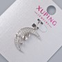 Wisiorek „Księżyc” Xuping z białymi kryształami, średnica 19×14 mm, długość 25 mm, rodowany