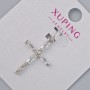 Wisiorek «Krzyż» Xuping z białymi kryształami, średnica 24×16 mm, długość 30 mm, rodowany
