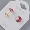 Kolczyki sztyftowe Xuping z kryształami Swarovski, w kolorze różowym, średnica 10 mm, złocenie 18K