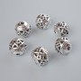 Akcesoria jubilerskie - wkładka koralikowa, średnica 10,5×11 mm, średnica otworu 2 mm, opakowanie 5 szt. ±, kolor metalu srebrny
