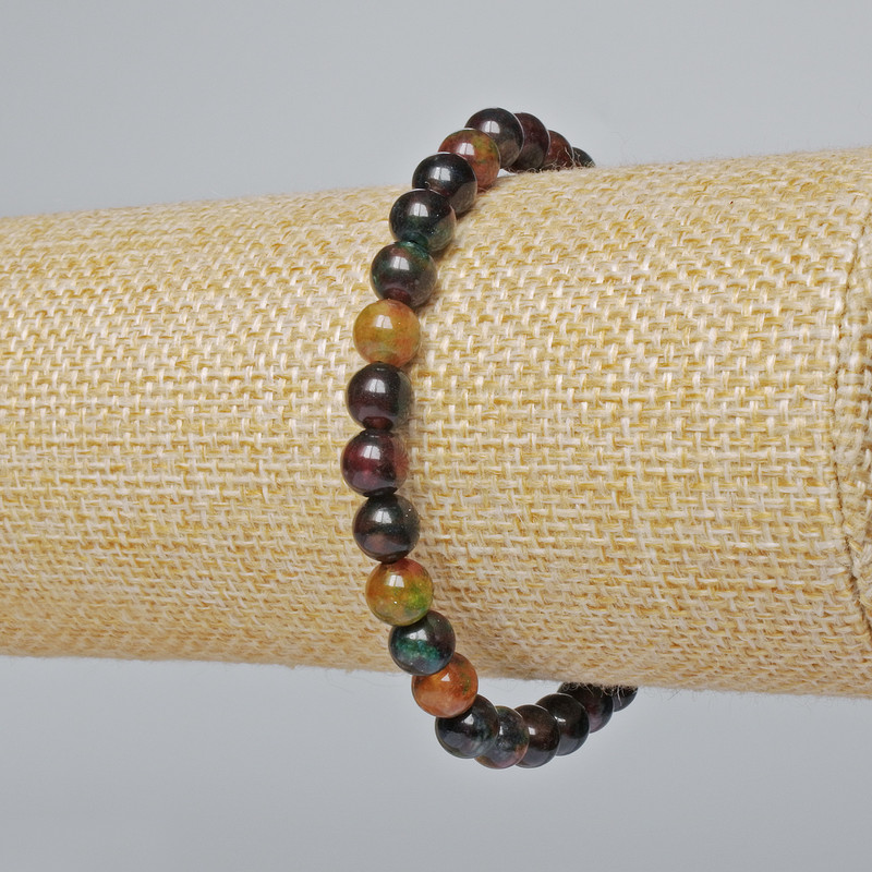 Bransoletka z jaspisu (szt.) gładkie kuleczki, średnica 6 mm ±, długość 18 cm ± (elastyczna)