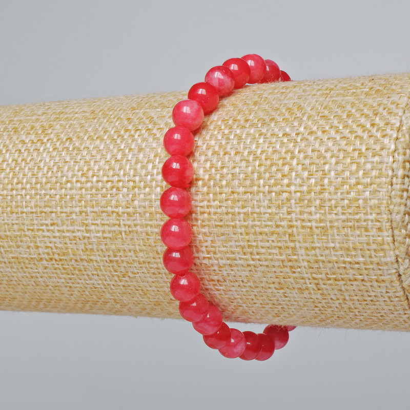 Bransoletka z turmalinu sztucznego, gładkie kuleczki, średnica 6 mm +/-, długość 18 cm +/- (rozciągliwa)