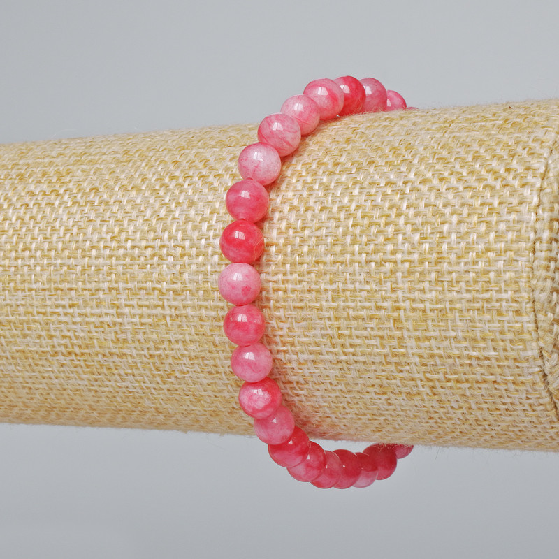 Bransoletka z turmalinem (sztuczny) - gładkie kuleczki o średnicy 6 mm, długość 18 cm (elastyczny)