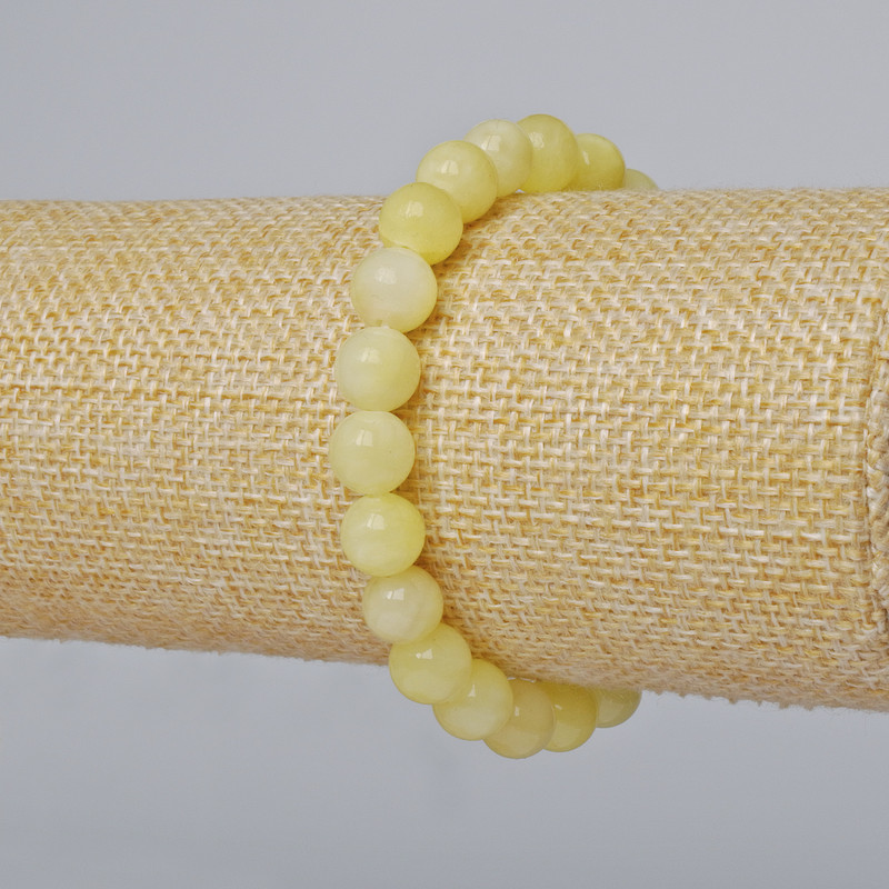 Bransoletka cytrynowa z akrylu, gładkie kulki, średnica 8,5 mm, długość 18 cm ± (rozciągliwa)